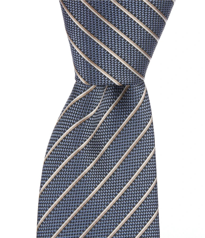 Hugo Boss Striped 2.9#double; Silk Blend Tie