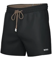 Hugo Boss Tio Logo 5.5#double; Inseam Swim Trunks