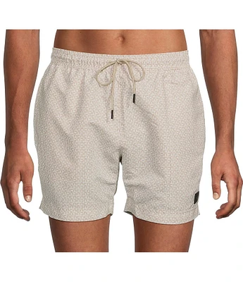 Hugo Boss Vibe Mini-Pattern 5.1#double; Inseam Swim Trunks