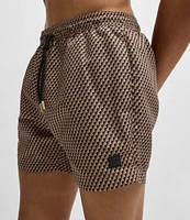 Hugo Boss Vibe Mini Pattern Printed 5#double; Inseam Swim Trunks