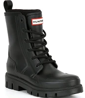 Hunter Diana Lace Up Combat Rain Booties