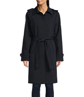 Hunter Stella Notch Lapel Belted Long Sleeve Trench Coat