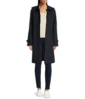 Hunter Stella Notch Lapel Belted Long Sleeve Trench Coat