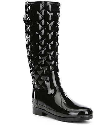 Hunter Tall Refined Quilted Gloss Rain Boots