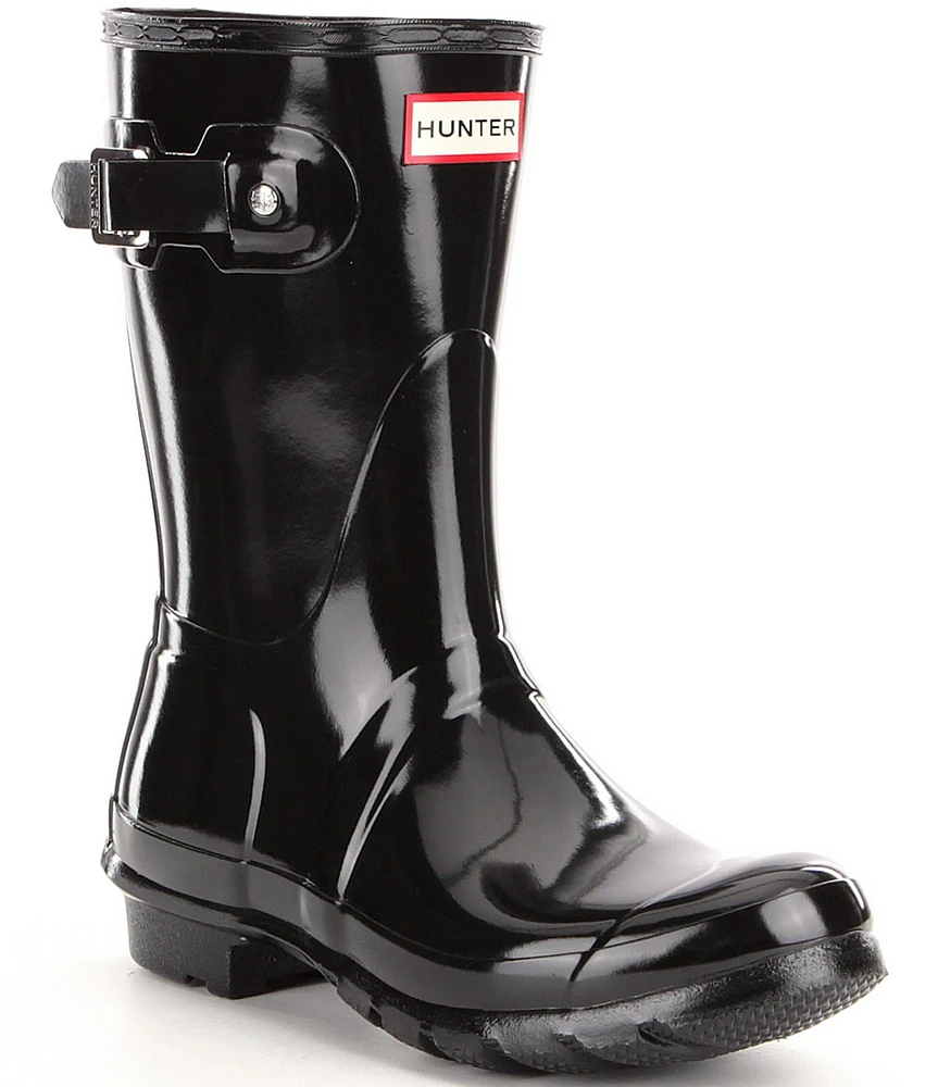 Hunter Women's Original Short Gloss Buckle Strap Rain Boots