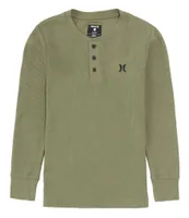 Hurley Big Boys 8-20 Long Sleeve Thermal Henley Pullover Shirt