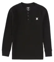 Hurley Big Boys 8-20 Long Sleeve Thermal Henley Pullover Shirt