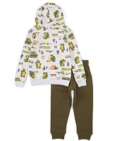 Hurley Little Boys 2T-7 Long Sleeve Camping Bear Hooded Pullover And Jogger 2-Piece Set