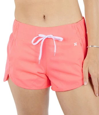 Hurley Aquas Solid Wide Elastic Drawstring Pull-On Board Shorts