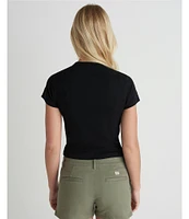 Hurley Ashbury Short Sleeve Baby Rib Knit Crop T-Shirt