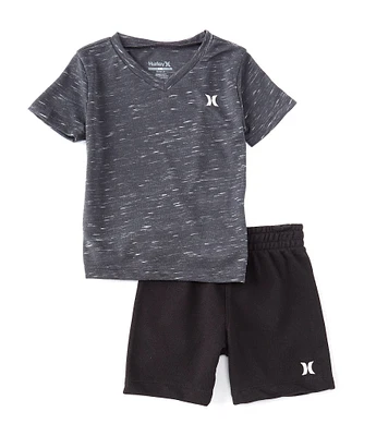 Hurley Baby Boys 12-24 Months V-Neck Cloud Slub Tee & French Terry Short Set