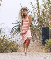 Hurley Better Days Striped Midi Dress