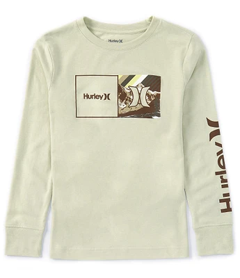 Hurley Big Boys 8-20 Long Sleeve Mountain Box Graphic T-Shirt