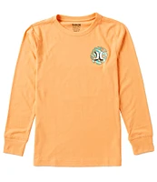 Hurley Big Boys 8-20 Long Sleeve Shark Warp Graphic T-Shirt