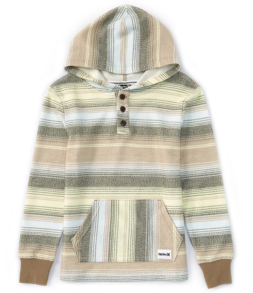 Hurley Big Boys 8-20 Long Sleeve Stripe Design Surf Poncho Pullover Hoodie