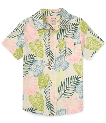 Hurley Big Boys 8-20 Tropical Print Short Sleeve Swami Stretch Woven Shirt