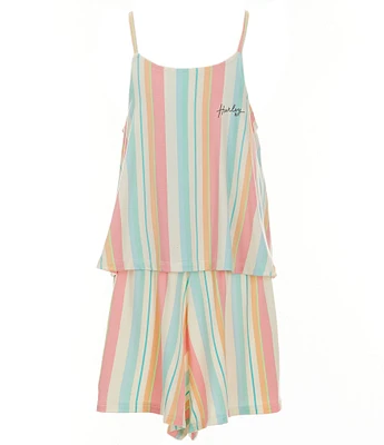 Hurley Big Girls 7-16 Sleeveless Knit Multi Stripe Romper