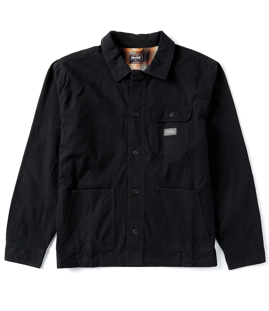 Hurley Bixby Long Sleeve Flannel-Lined Canvas Shacket