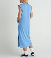 Hurley California Cap Sleeve Loose Knit Jersey Long Dress