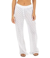 Hurley Crochet Knit High Waist Cargo Pocket Beach Swim Cover-Up Pants