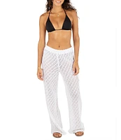 Hurley Crochet Knit High Waist Cargo Pocket Beach Swim Cover-Up Pants