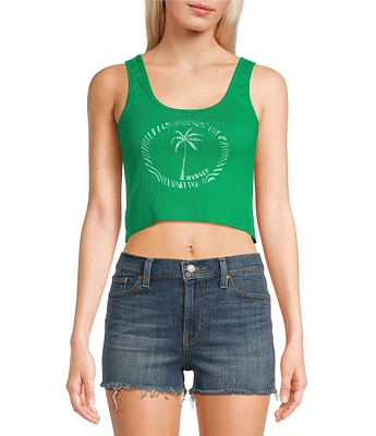 Hurley Down Under Cropped Graphic Tank Top