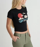Hurley El Dorado Short Sleeve Cropped Graphic Baby Rib Knit T-Shirt
