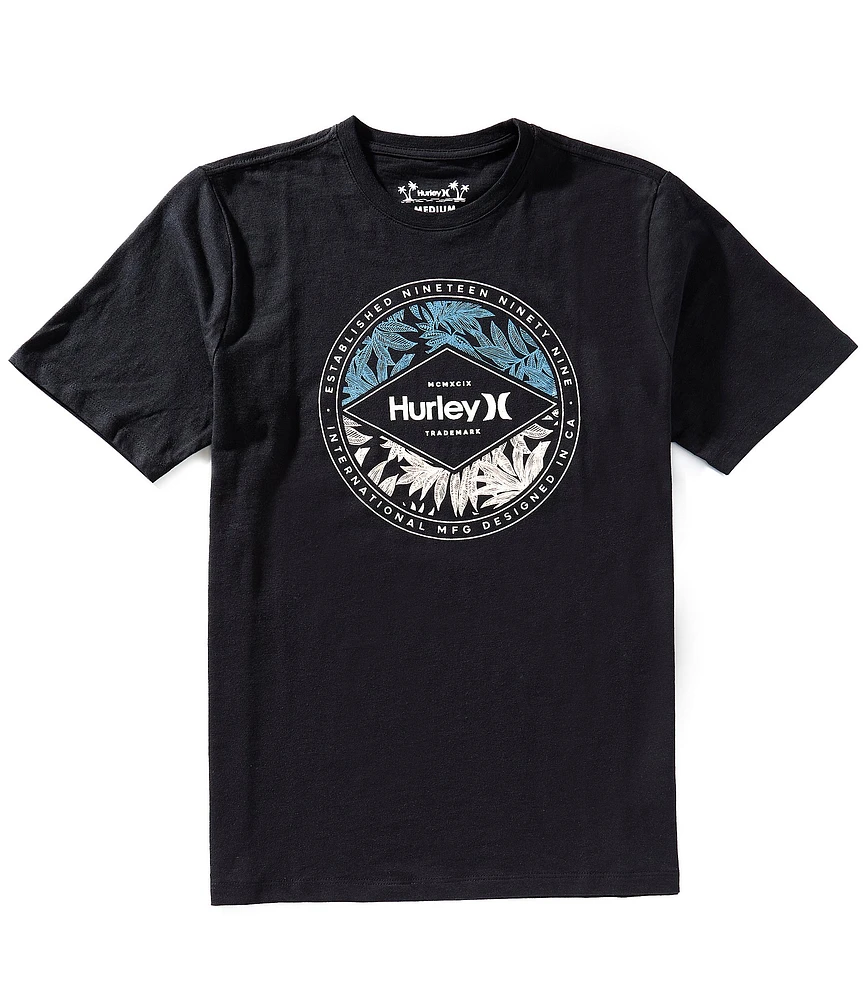 Hurley Everyday H2O-Dri Leafy Split Short Sleeve Slub Graphic T-Shirt