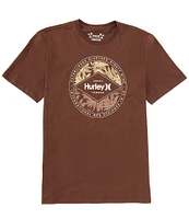 Hurley Everyday H2O-Dri Leafy Split Short Sleeve Slub Graphic T-Shirt