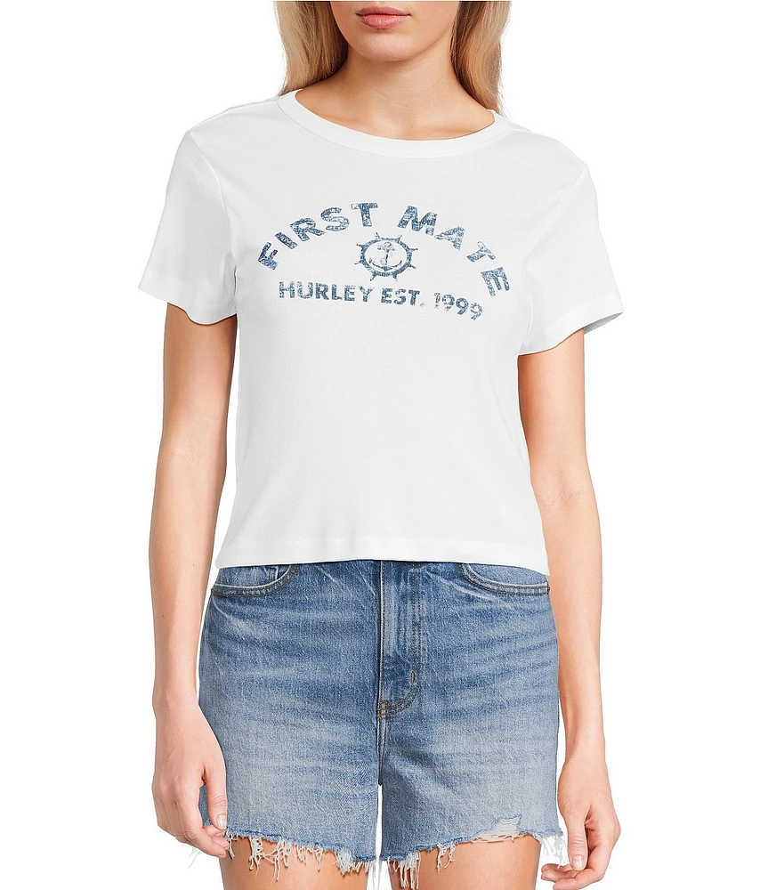 Hurley First Mate Graphic Short Sleeve Baby Rib Knit T-Shirt