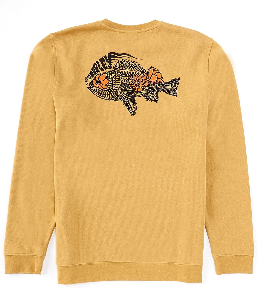 Hurley Flower Fish Long Sleeve Brushed Fleece Sweatshirt