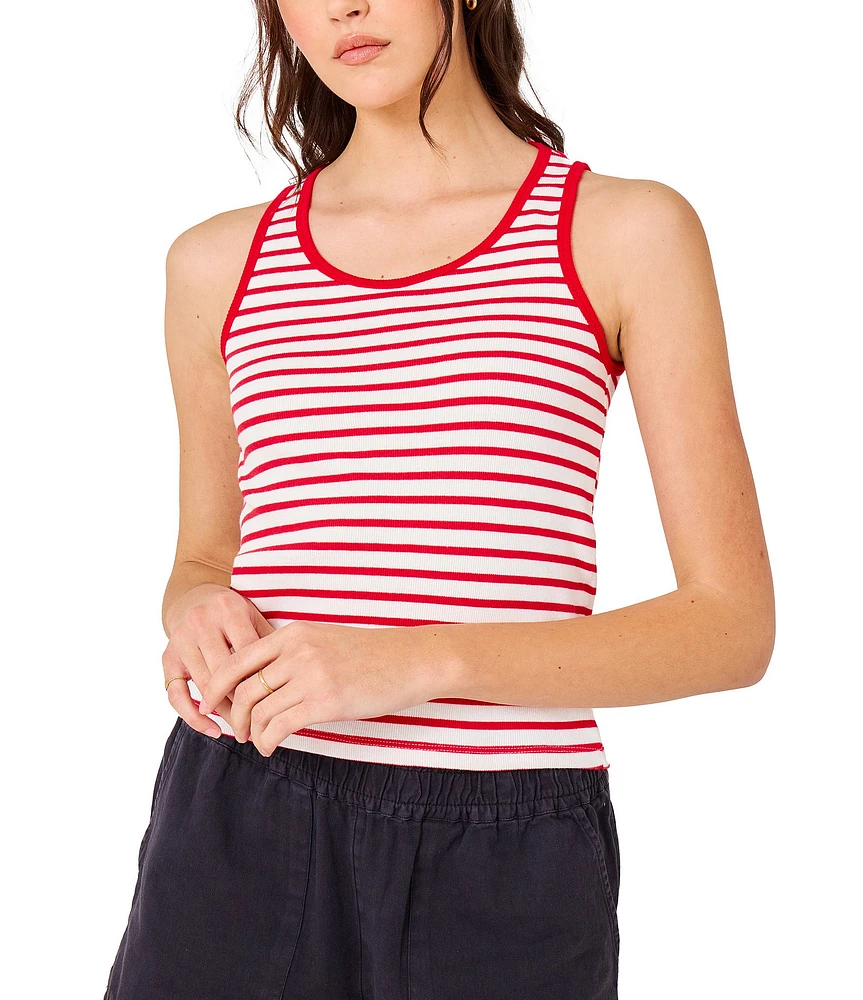 Hurley Just A Girl Stripe Ribbed Tank Top