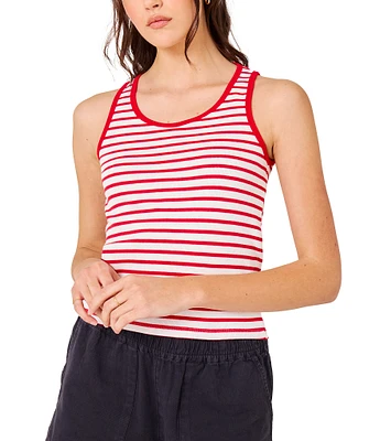 Hurley Just A Girl Stripe Ribbed Tank Top