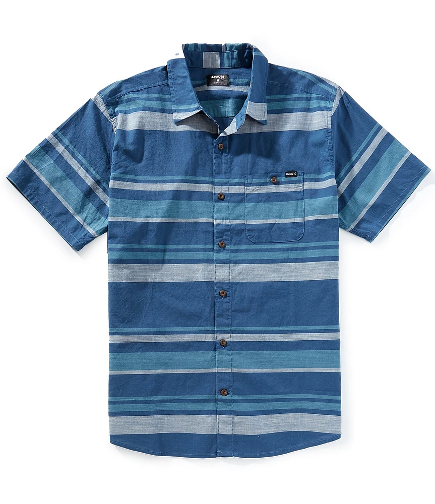 Hurley Lido Horizontal Stripe Short Sleeve Woven Shirt