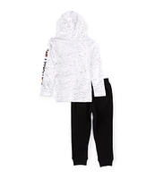 Hurley Little Boys 2T-4T Long Sleeve Cloud Slub Graphic Hoodie & Fleece Jogger 2-Piece Set