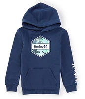 Hurley Little Boys 2T-4T Long Sleeve Hexagon-Graphic Fleece Hoodie