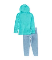 Hurley Little Boys 2T-7 Long Sleeve Cloud Slub Graphic Hood & Jogger 2-Piece Set