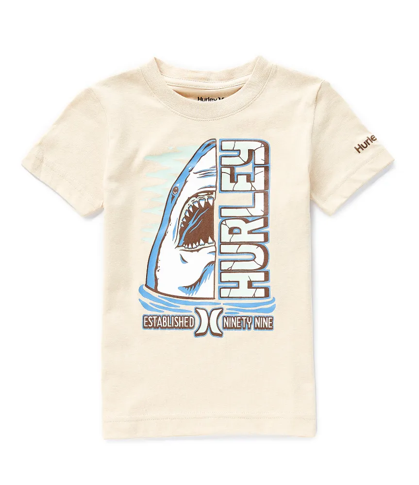 Hurley Little Boys 2T-7 Short Sleeve Shark Splitter Graphic T-Shirt