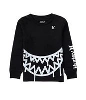 Hurley Little Boys 2T-7 Long Sleeve Shark Bait Graphic T-Shirt