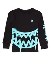 Hurley Little Boys 4-7 Long Sleeve Sharkbait Graphic T-Shirt