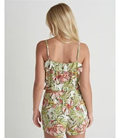 Hurley Malibu Sleeveless Floral Printed Cropped Camisole