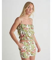 Hurley Malibu Sleeveless Floral Printed Cropped Camisole