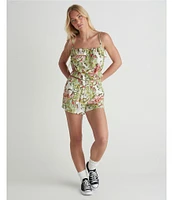 Hurley Malibu Sleeveless Floral Printed Cropped Camisole