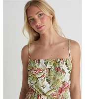 Hurley Malibu Sleeveless Floral Printed Cropped Camisole