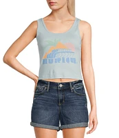 Hurley Palm Peaks Sleeveless Cropped Tank Top