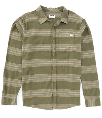 Hurley Portland Long Sleeve Striped Organic Flannel Woven Shirt