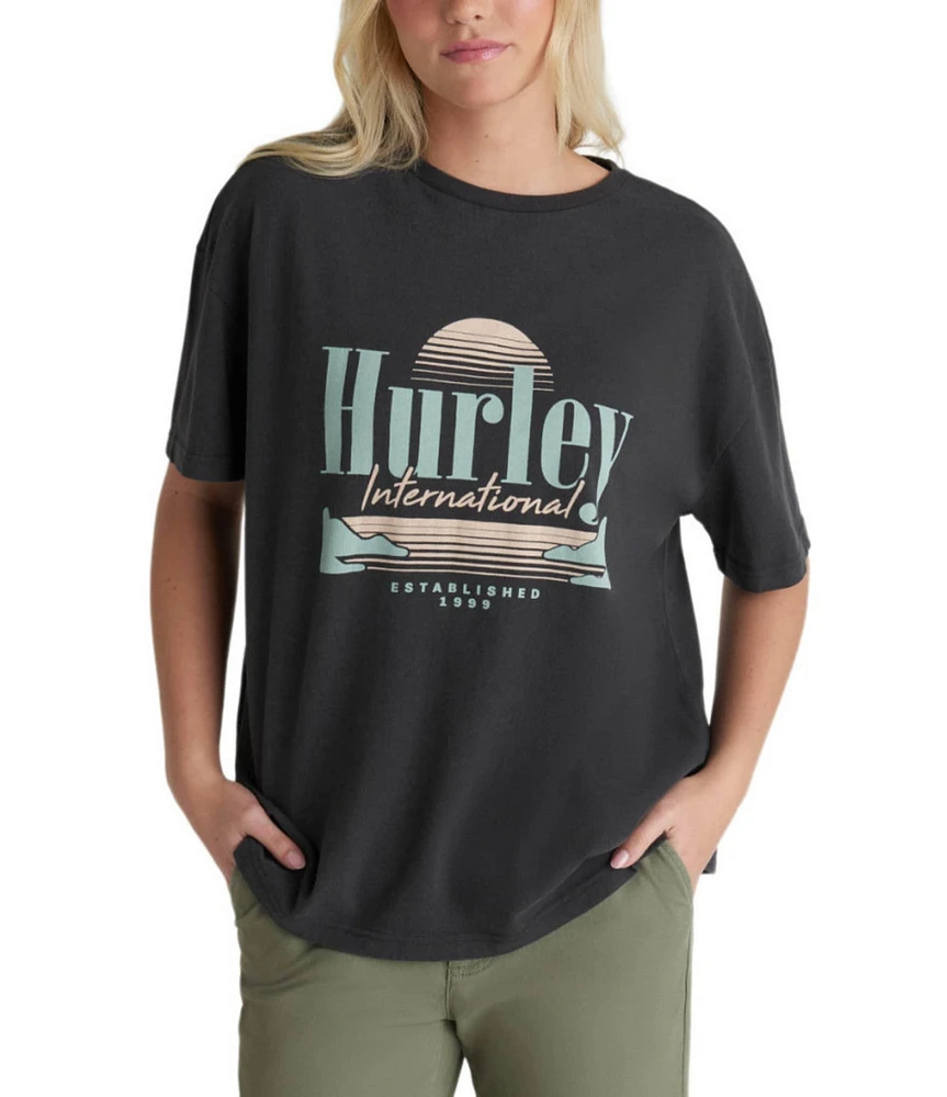 Hurley Racquet Graphic Short-Sleeve Boyfriend T-Shirt