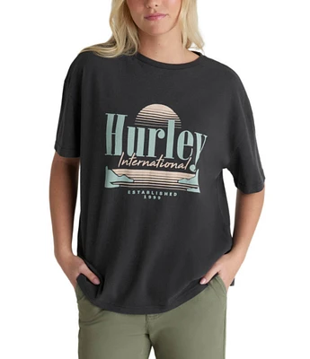 Hurley Racquet Graphic Short-Sleeve Boyfriend T-Shirt