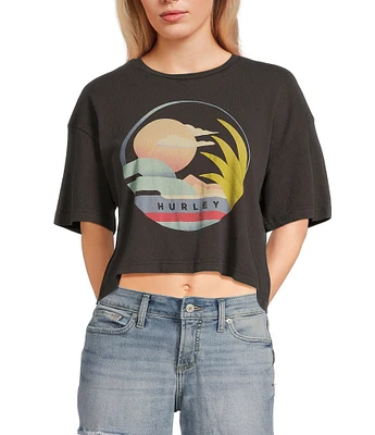 Hurley Society Islands Short Sleeve Boxy Cropped T-Shirt