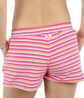 Hurley Terry Stripe Elastic Drawstring Waist Pull-On Short Swim Cover-Up